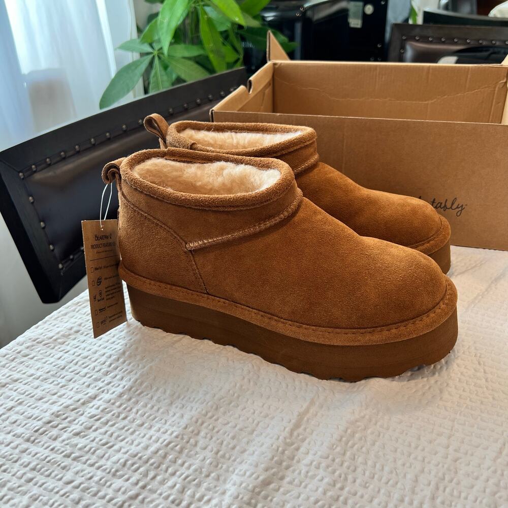 Bearpaw retro super shorty platform booties 8 women
